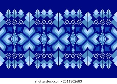 Geometric floral pattern  background vector illustration.flower ethnic pixel pattern,Aztec style,abstract background.design for texture,fabric,clothing,decoration,print,sarong.
