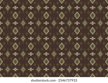 Geometric floral pattern background vector illustration.flower ethnic pixel pattern,Aztec style,abstract background.design for texture,fabric,clothing,decoration,print,sarong.