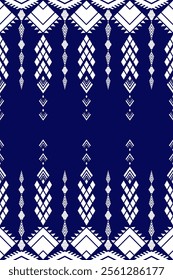 Geometric floral pattern background vector illustration.flower ethnic pixel pattern,Aztec style,abstract background.design for texture,fabric,clothing,decoration,print,sarong.