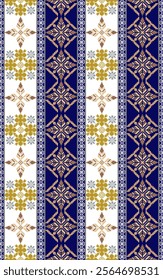 Geometric floral pattern background vector illustration.flower ethnic pixel pattern,Aztec style,abstract background.design for texture,fabric,clothing,decoration,print,sarong.