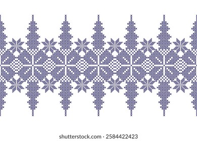 Geometric floral pattern background vector illustration.flower ethnic pixel pattern,Aztec style,abstract background.design for texture,fabric,clothing,decoration,print,sarong.