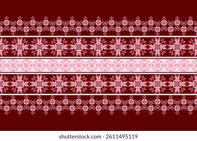 Geometric floral pattern background vector illustration.flower ethnic pixel pattern,Aztec style,abstract background.design for texture,fabric,clothing,decoration,print,sarong.