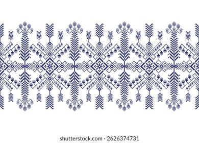 Padrão floral geométrico padrão fundo vetor illation.flower padrão étnico pixel,estilo asteca,background.design abstrato para textura,tecido,roupas,decoração,impressão,sarong.