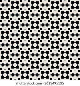 Geometric floral pattern in black and white. Repeated and decorative design that can be used for packaging, decorating, interior design, wallpapers, and more.