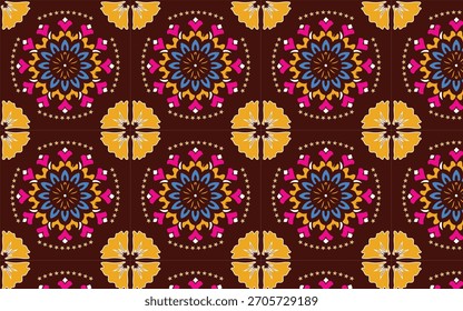 “Modelo floral geométrico inconsútil, diseño Abstractas colorido del fondo del mandala”