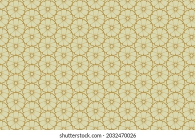 Geometric floral pattern design. Seamless vector for multipurpose usage 