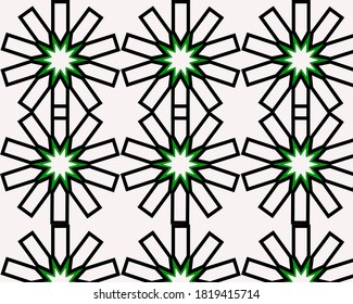 Geometric floral pattern design with white background