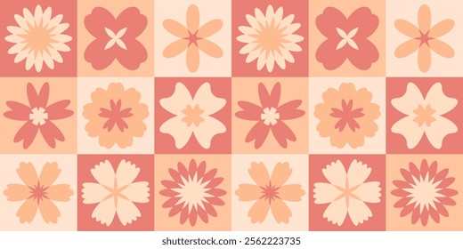 Geometric floral pattern. Flowers seamless background.