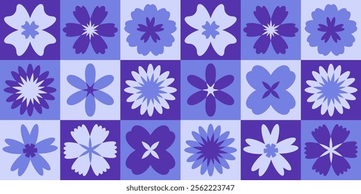 Geometric floral pattern. Flowers seamless background.