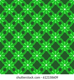 geometric floral pattern green