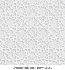 Geometric floral pattern with Light Grey Grunge Background, Vector Illustration