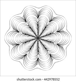 Geometric floral pattern, mandala, isolated
