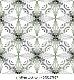 Geometric floral pattern, mesh, seamless vector background.