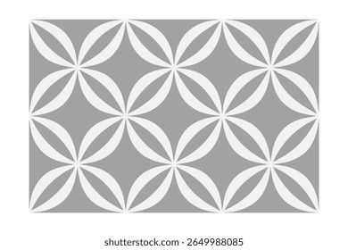 Patrón floral geométrico en un gris que se repite en un diseño sin fisuras para uso decorativo