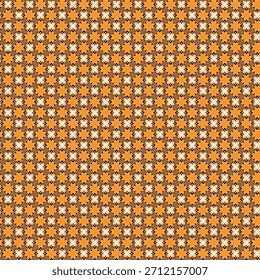 Geometric floral pattern in orange and black hues