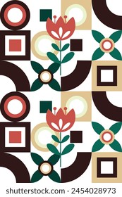 Geometrisches florales Muster Nahtloses Muster für Banner-Plakatflyer-Karte Einfache Elemente Naturtextur für die Verpackung Splash Design-Elemente Vektorgrafik Muster