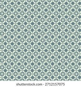 Diseño geométrico de mosaico de azulejos sin costura de patrón floral