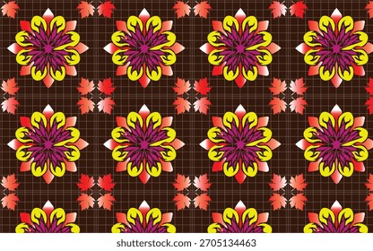 Geometric floral pattern. Seamless vector background. Colorful ornament. Ornament for fabric, wallpaper, packaging, decorative print.