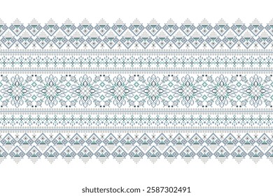 Geometric floral pattern traditional,geometric oriental pattern on white background,vector illustration,geometric ethnic embroidery,abstract background.design for texture,fabric,clothing,decoration