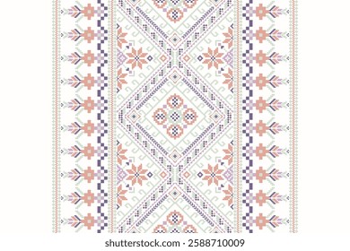 Geometric floral pattern traditional,geometric oriental pattern background,vector illustration,geometric ethnic embroidery,abstract background.design for texture,fabric,clothing,decoration,print,rug