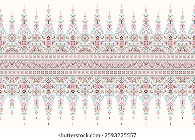 Geometric floral pattern traditional,geometric oriental pattern background,vector illustration,geometric ethnic embroidery,abstract background.design for texture,fabric,clothing,decoration,print,rug.