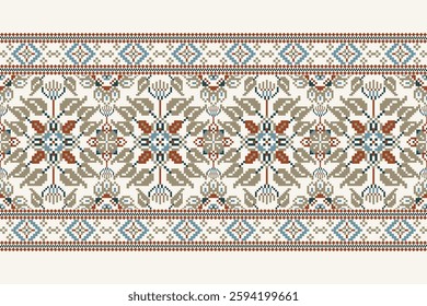 Geometric floral pattern traditional,geometric oriental pattern background,vector illustration,geometric ethnic embroidery,abstract background.design for texture,fabric,clothing,decoration,print,rug.