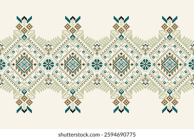 Geometric floral pattern traditional,geometric oriental pattern background,vector illustration,geometric ethnic embroidery,abstract background.design for texture,fabric,clothing,decoration,print,rug.