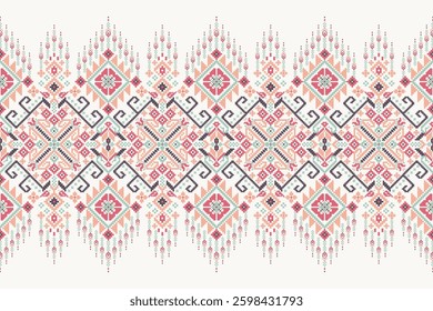 Geometric floral pattern traditional,geometric oriental pattern background,vector illustration,geometric ethnic embroidery,abstract background.design for texture,fabric,clothing,decoration,print,rug.