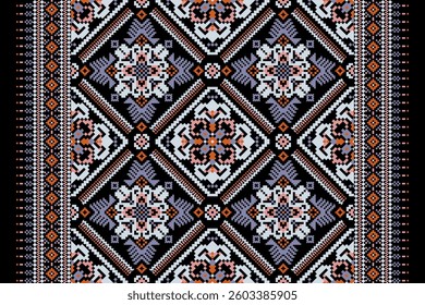 Geometric floral pattern traditional,geometric oriental pattern background,vector illustration,geometric ethnic embroidery,abstract background.design for texture,fabric,clothing,decoration,print,rug