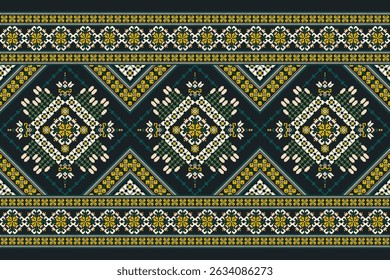 Geometric floral pattern traditional,geometric oriental pattern background,vector illustration,geometric ethnic embroidery,abstract background.design for .texture,fabric,clothing,decoration,print,rug