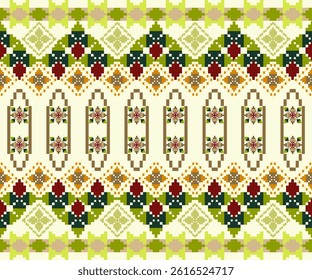 Geometric floral pattern traditional,oriental pattern background,vector illustration,ethnic embroidery,abstract background.design for texture,fabric,clothing,decoration,print,rug.