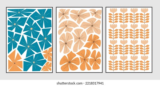 geometric floral pattern wall art design. modern retro abstract style cover template.design for cover,decoration,poster,wallpaper,books