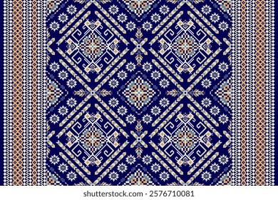Geometric floral pattern,geometric ethnic pattern,geometric oriental pattern traditional,Aztec style,abstract background,vector illustration.design for texture,fabric,clothing,decoration,sarong,print.