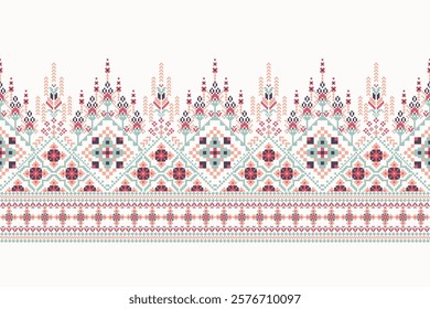 Geometric floral pattern,geometric ethnic pattern,geometric oriental pattern traditional,Aztec style,abstract background,vector illustration.design for texture,fabric,clothing,decoration,sarong,print.