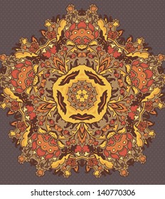 Geometric floral retro background with place for your text