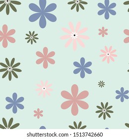 Geometric floral Retro pattern. Vector seamless repeat Perfect for stationary, home decor, wall paper and wall decals, Greeting card backgrounds, scrapbooking projects, home decor products, party items