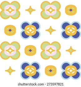 Geometric floral seamless pattern.