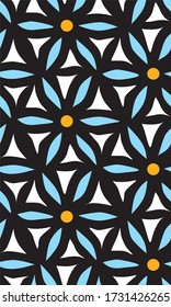 Geometric floral seamless pattern. Abstract ornament background.