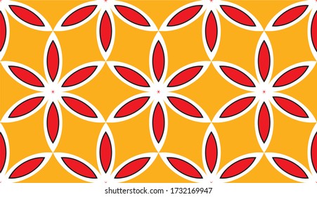Geometric floral seamless pattern. Abstract ornament background.