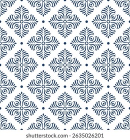 Geometric floral seamless pattern. Abstract vector background for wrapping, wallpaper, tiles.