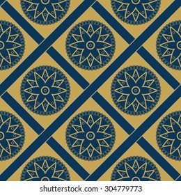 geometric floral seamless pattern Asian motifs - vector illustration
