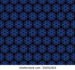 geometric floral seamless pattern background. Luxury texture for wallpaper, invitation. Vector illustration. black, blue color.
