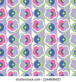 GEOMETRIC FLORAL SEAMLESS PATTERN IN EDITABLE VECTOR FILE