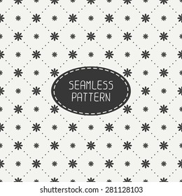 Geometric floral seamless pattern with flowers. Wrapping paper. Paper for scrapbook. Tiling. Beautiful vector illustration. Stylish graphic texture for your design, wallpaper.