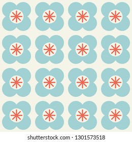 Geometric floral seamless pattern. Nordic style. Vector illustration.