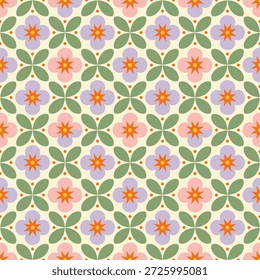 Geometrische florale nahtlose Muster in Pastel skandinavischen Stil