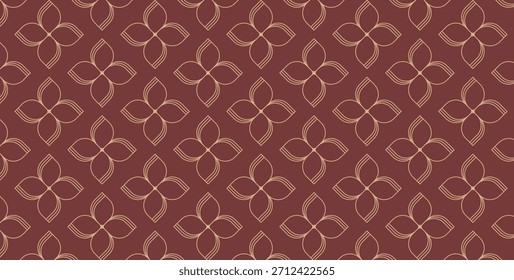 Geometric Floral Seamless Pattern – Retro Line Art Design