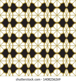 Geometric floral seamless pattern, suitable for printing both for clothing and wallpaper.