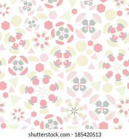 Geometric floral seamless  pattern in white background.  For fashion textile, cloth and background. Vector EPS 10. 