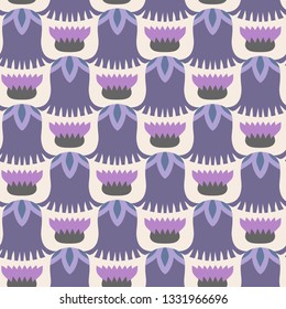 Geometric floral seamless repeat pattern for use on textile, cards, gift wraps, backgrounds etc.